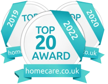 Top 20 Homecare.co.uk awards for 2019, 2020, and 2022